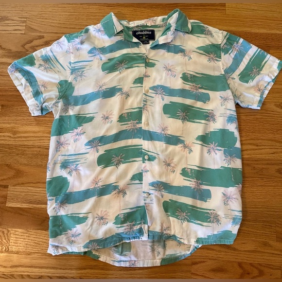 Chubbies Shirt Men's Sz Large Tropical Palm Short Sleeve Casual Lightweight - Picture 1 of 12